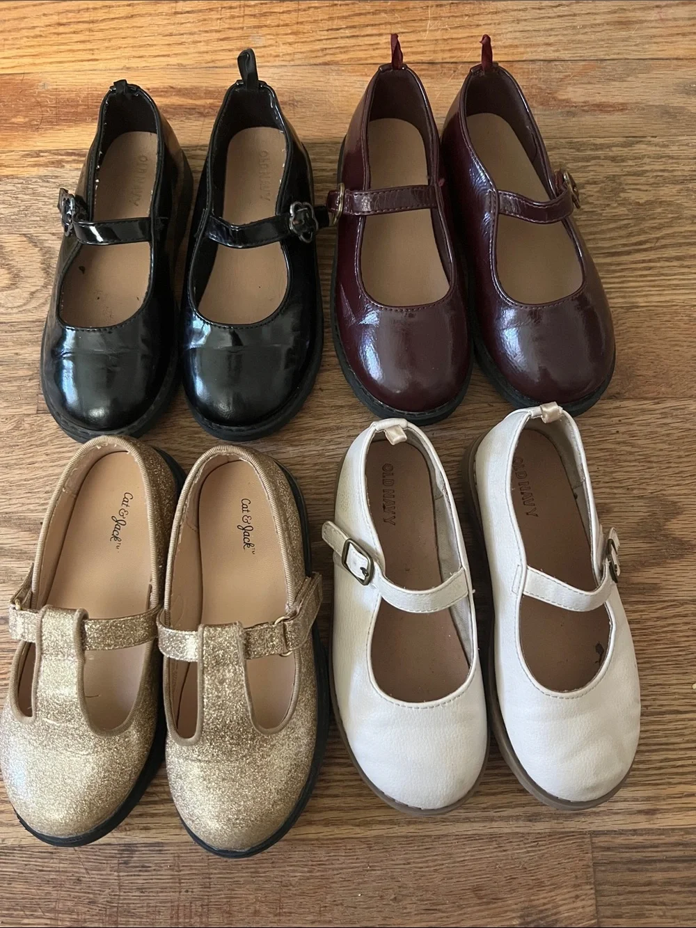 Mary Jane Shoes - Black, Burgundy, Gold, Cream from old navy & cat & jack